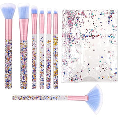 GLITTER MAKEUP BRUSHES POUCH 7PCS