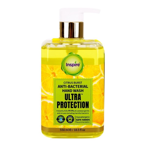 INSPIRE ANTI BACTERIAL CITRUS BURST HANDWASH 550ML