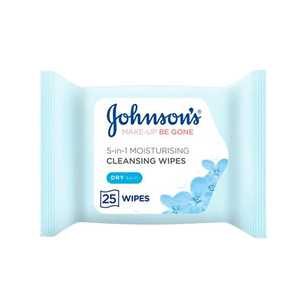 JOHNSONS 5IN1 MOISTURISING CLEANSING WIPES 25PCS