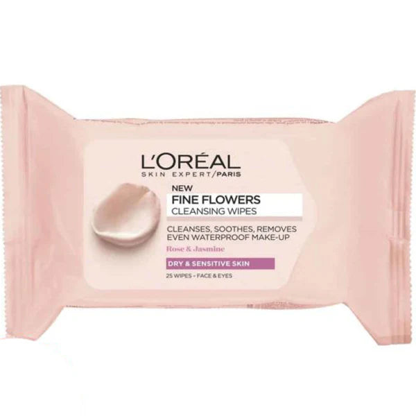 LOREAL FINE FLOWER CLEANSING WIPES 25PCS