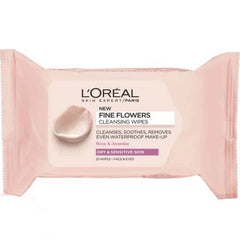 LOREAL FINE FLOWER CLEANSING WIPES 25PCS