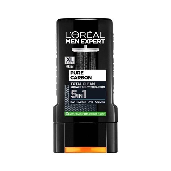 LOREAL PURE CARBON TOTAL CLEAN 5IN1 SHOWER GEL 300ML
