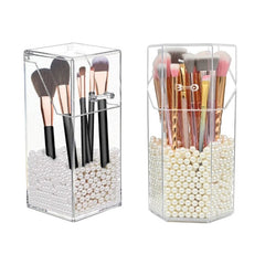 TRANSPERANT MAKEUP BRUSH SET WITH PEARL BOX 14PCS