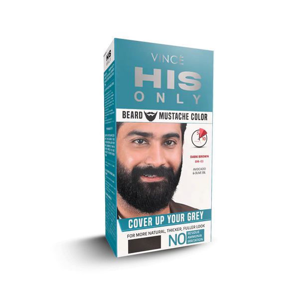 VINCE BEARD MUSTACHE COLOR DARK BROWN BM-03