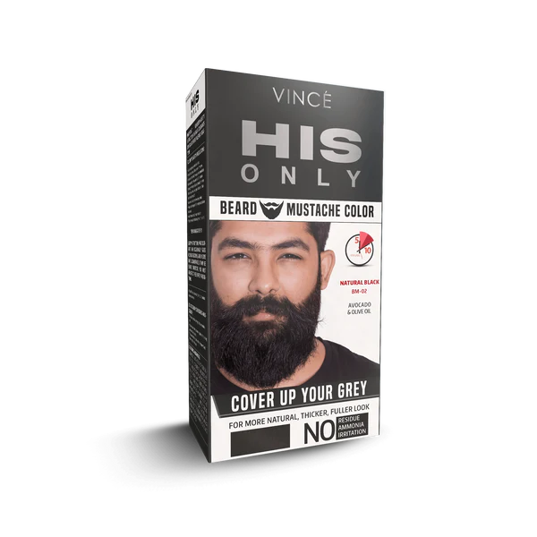 VINCE BEARD MUSTACHE COLOR NATURAL BLACK BM-02